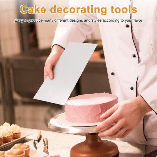 10 Inch Stainless Steel Cake Scraper Large  Stripe  Smoother Scraper Cake Decorating Comb Cake Scraper 2
