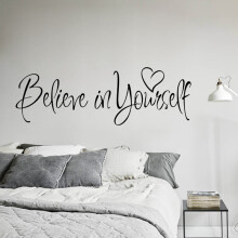 Phrase "Believe in Yourself" Children's Room Living Room Wall Sticker Removable Waterproof Wallpaper Decoration