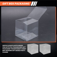 50Pcs Clear Plastic Boxes for Gifts Pvc Packing Box Gift Packaging Transparent Candy Box Wedding Gift Boxes Party Favors