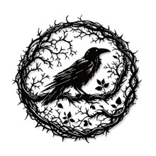Raven Bird Metal Wall Art, Crow Wall Art Decor Zwarte Vogel Sculptuur, Uniek Design Home Decor voor Tuin Keuken Balkon