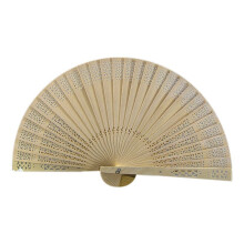 Mode Mariage Main Parfumée Fête Sculpté Éventail Pliant Chinois en Bois Vintage Creux Antiquité D
