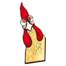 Funny Window Corner Decor - Peeping Rooster, Funny Rooster Stained Bird Window Corner Decor, Rooster Yard Decor B