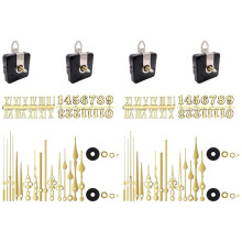 4 Pcs Quartz Clock Movement Parts 12 Set Gold Hands Contains Numerals Kit for Clock Repair Parts Replacement Parts