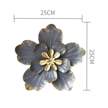 Metal Flower Wall Art Décor,Rustic Modern Floral Sculpture, 3D Wall Art Wall Hanging Decoration for Indoor Living Room