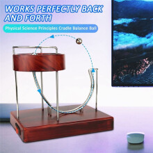 Perpetual Machine Kinetic Art Motion Inertial Metal Automatic Infinite Jumping Table Toy Home Decor,Wood