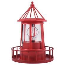 LED Solar Powered Lighthouse, 360 Degree Rotating Lamp Courtyard Decoration Waterproof Garden Towers Statue Lights A