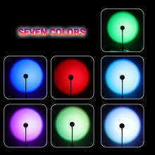 LED USB Sunset Lamp Night Light Projector Birthday Party Decoration Portable Mood Light for Bedroom Living ,Rainbow