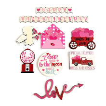 Valentinstag-Liebesbrief, Amor, Abgestuftes Tablett, Dekorative Verzierung, Valentinstag, Abgestuftes Tablett-Ornament