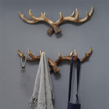 Vintage Deer Antlers Wall Hooks - 28cm Wall Mounted Clothes Hanger Coat Rack Key Holder for Decorative Wall Hook,A