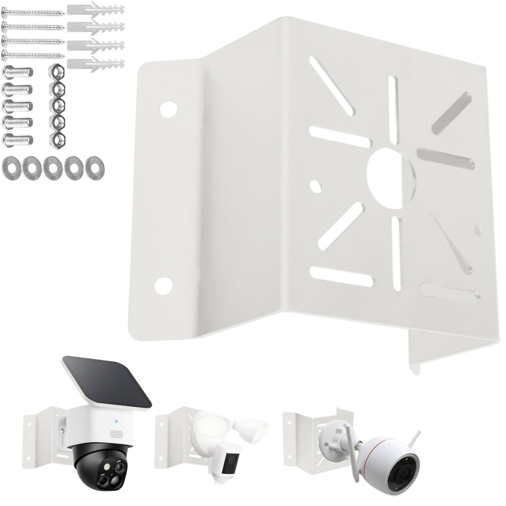 Security Camera Corner Mount With Wider View Angle Heavy Duty Metal Weatherproof Bracket Cm01 White 9771547196174