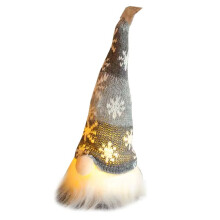 Gnome Christmas Doll with Lights Rudolph Doll Luminous Dwarf Ornaments for Home Xmas New Year Gifts-Gray
