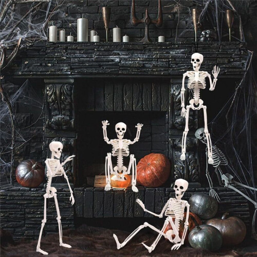 Halloween Skeletons Decorations, Posable Plastic Skeleton, Full Body Skeleton with Movable Joints 1