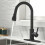 Matte Black Kitchen Faucet with Pull Down Sprayer, Single Handle Stainless Steel, Easy Install Ref: 3485 1