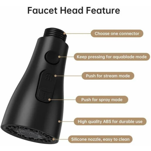 Matte Black Kitchen Faucet with Pull Down Sprayer, Single Handle Stainless Steel, Easy Install Ref: 3485 2