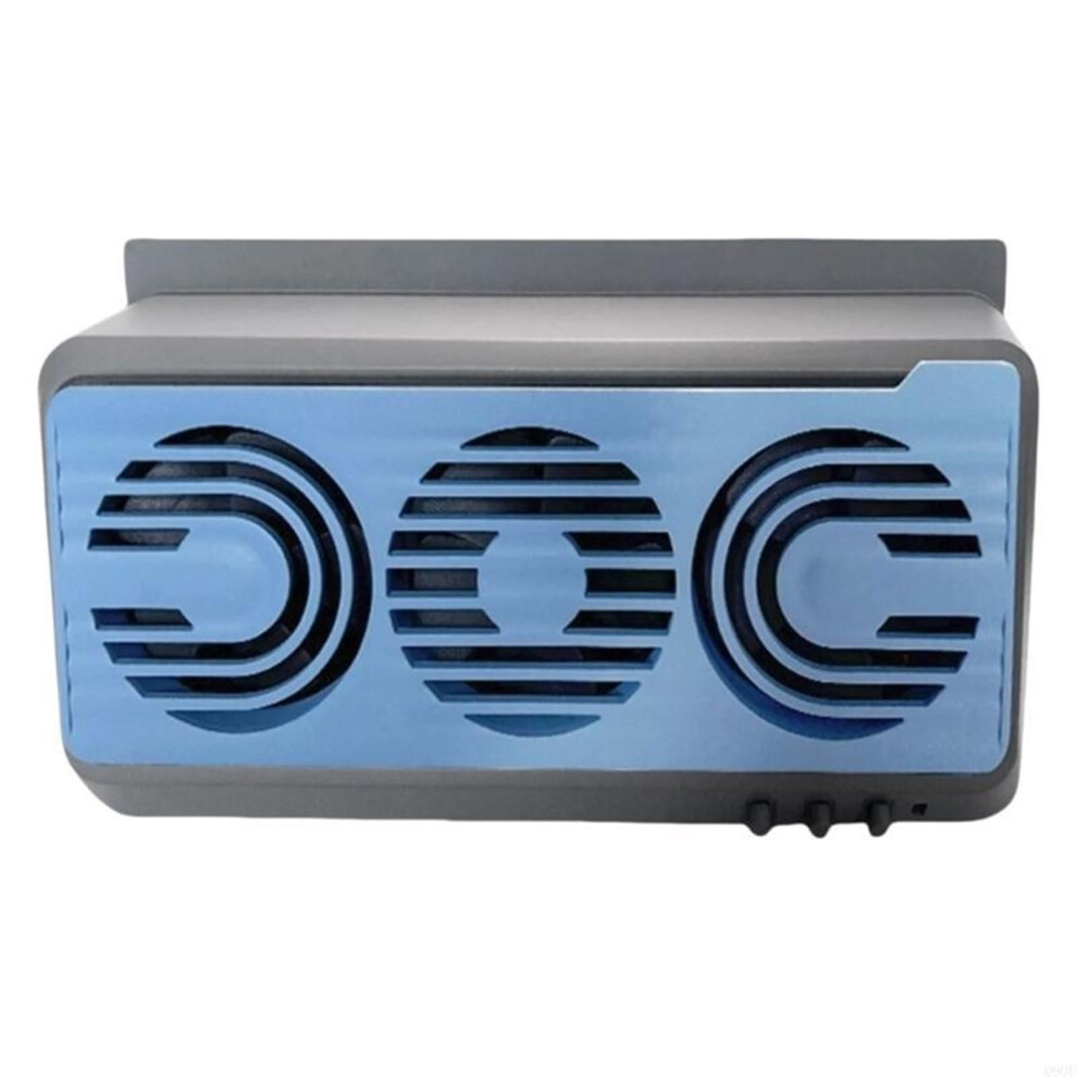 Solar Powered Car Exhaust Fan With Triple Cooling Fans, Universal Ventilation System, Gray 9771547196204