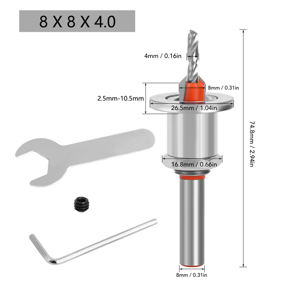 Adjustable Countersink Drill Bit 5Pcs