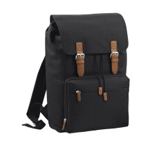 (One Size, Black) Bagbase Heritage Laptop Backpack Bag (Up To 17inch Laptop)