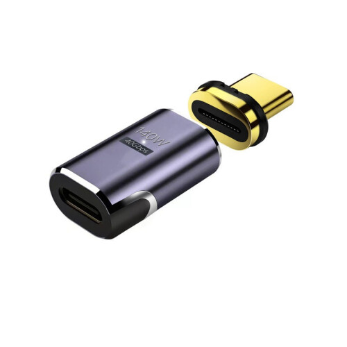 140W Magnetischer gerader Kopf USB-C Buchse auf USB-C Stecker Adapter