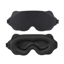 3D Konturierte Verdunkelungs-Schlafmaske für Reisen und Erholung Black