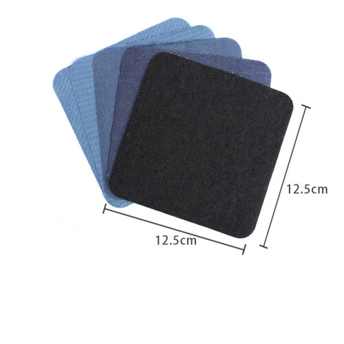 Toppe termoadesive quadrate per jeans, confezione da 5 DenimBlue 12.5x12.5 cm 1