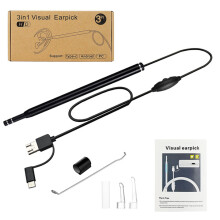 Endoszkóp fülviasz eltávolításhoz – vizuális fültisztító, kompatibilis MicroUSB/USB-C/USB bemenetekkel