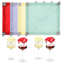 4 Pcs Wine Glass Covers for Outdoor Use, DustProof Mesh Drink Cup Covers, Reusable and Washable
