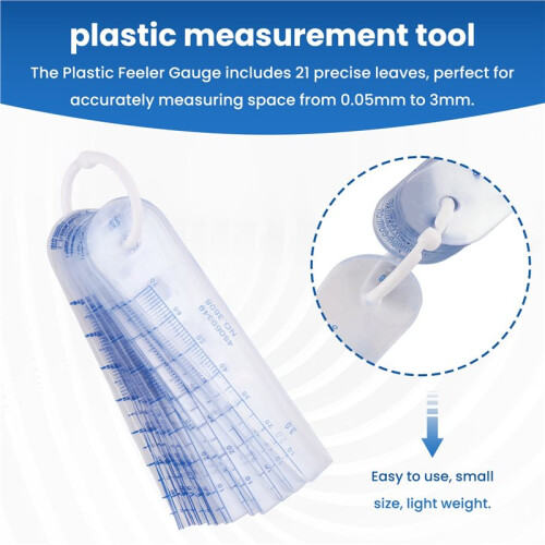 Plastic Feeler Gauge 0.05mm to 3mm Metric -Measuring Tool 21 Leaf 2