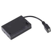 Obudowa Baterii 3XAA z Pokrywą i Przełącznikiem Podłączona do Żeńskiego Złącza USB Gniazdo Żeńskie USB Uchwyt Baterii