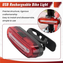 USB Rechargeable Bike Tail Light LED Warning Bicycle Rear Light IPX6 Waterproof for Helmet