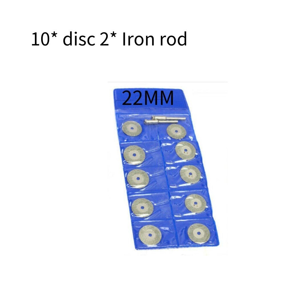 (22Mm/0.08In) Electric Saw Grinding Cutting Blade Polishing Jade 10 Discs And 2 Rods Iron 692847069434