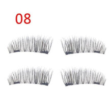 (08#-Double Magnet)3d Dual Magnetic False Eyelashes Eye Lashes Handmade 4x 2 Set Pairs