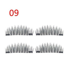 (09#-Double Magnet) Magnetic 3d Dual False Eyelashes Eye Lashes Handmade 4x Pairs Set 2