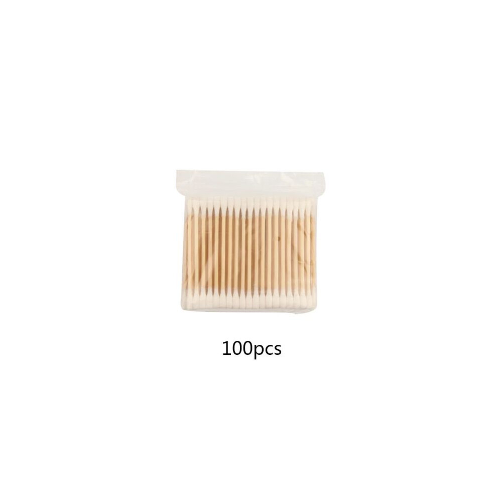 (100pcs/Bag) Ultrasmall Disposable 30100 Cotton Swab Lint Free Micro Wood Buds Brushes