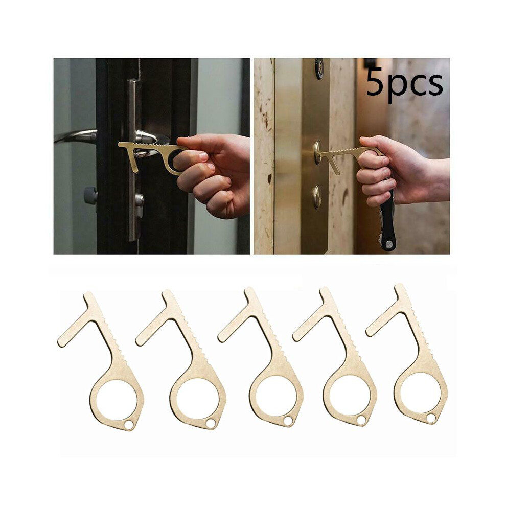 (5Pcs) Safety Door Contactless Opener Safety Protection No Touch Alloy Opener Tool Key 693379825543