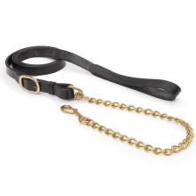 (One Size, Black) Velociti Chain Strap Leather Horse Lead Rein