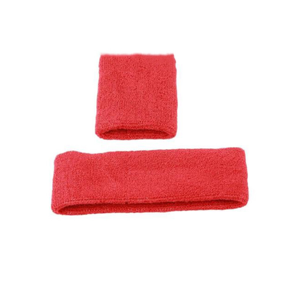 (Red) Wrist Headband Strap Plush Sports Carrying Sweat Wicking Moisture Absorption