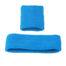 (Blue)Headband Wrist Strap Plush Sports Carrying Sweat Wicking Moisture Absorption