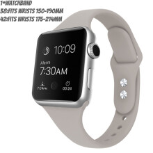 (Concrete,38mm)For Iwatch 38mm 42mm Strap Bracelet Band Sports Silicone Replace Solid Color