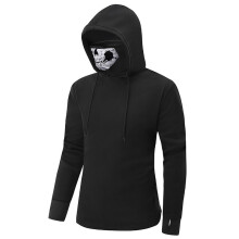 (Black,3XL)Mens Face Mask Skull Hoodies Drawstring Pullover Sweatshirts Jumper Costume