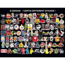 (D) 100pcs Piece One Mario Car Stickers Skateboard Sticker Graffiti Luggage Laptop