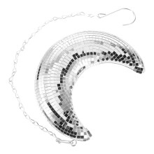 Disco  Moon Shape Hanging Mirror  with Chain Bar Ktv Dj Club Stage Birthday Party Disco  Decoration