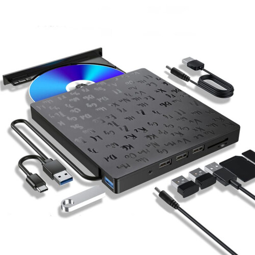 External DVD Optical Drive Laptop Desktop Universal Multifunction CD Burner USB3.0 External Optical Drive Player 1