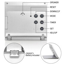 Digital Travel Alarm Clock - Foldable Calendar Temperature Timer LCD Clock Weather Forecast Clock Battery Powered