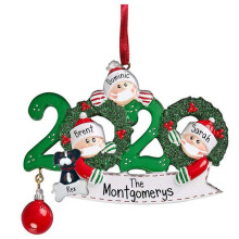 (Green 3)2020 Christmas Tree Ornament Quarantine Family Xmas Lockdown Preorder Decoration