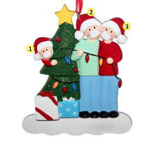 (Blue 3)2020 Christmas Tree Ornament Quarantine Family Xmas Lockdown Preorder Decoration