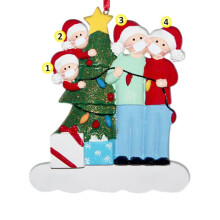 (Blue 4)2020 Christmas Tree Ornament Quarantine Family Xmas Lockdown Preorder Decoration