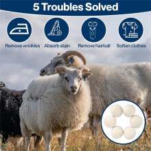 6 Stuks Wollen Drogerballen - Premium Natuurlijk - Gemaakt met Wol Die Droogvellen Vervangt - Pluisverwijderaar