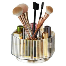 Organisateur de Maquillage Rotatif à 360, Porte-Pinceaux de Maquillage Rotatif avec Vitrine CosméTique à 5 Fentes, Soins de la Peau Trar