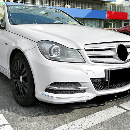 Car Front Bumper Splitter Lip Diffuser Spoiler Cover Guard for - C-Class W204 2011-2014 Gloss Black 1