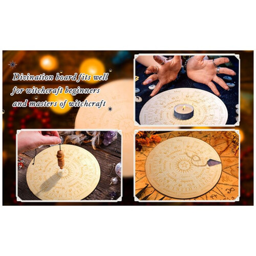 Star Pendulum Board Wooden Dowsing Board Divination Metaphysical Message Board 2